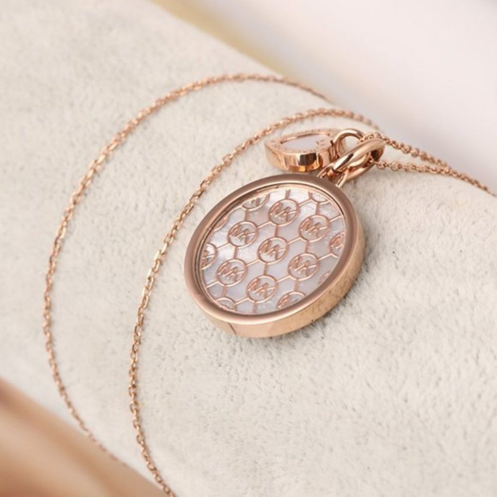 Michael Kors Round Shell Pendant Necklace